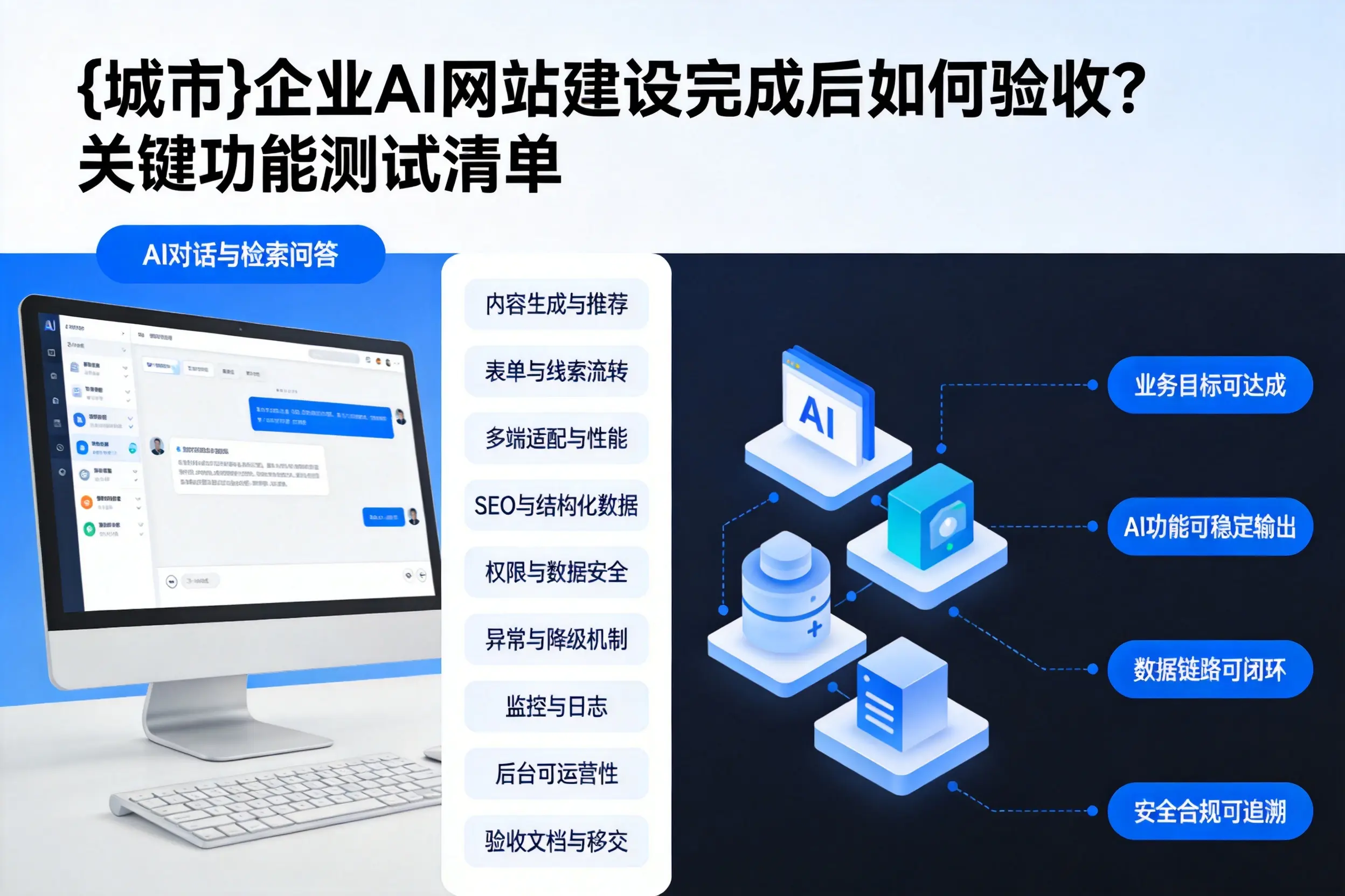 巴音郭楞企业AI网站建设完成后如何验收?关键功能测试清单