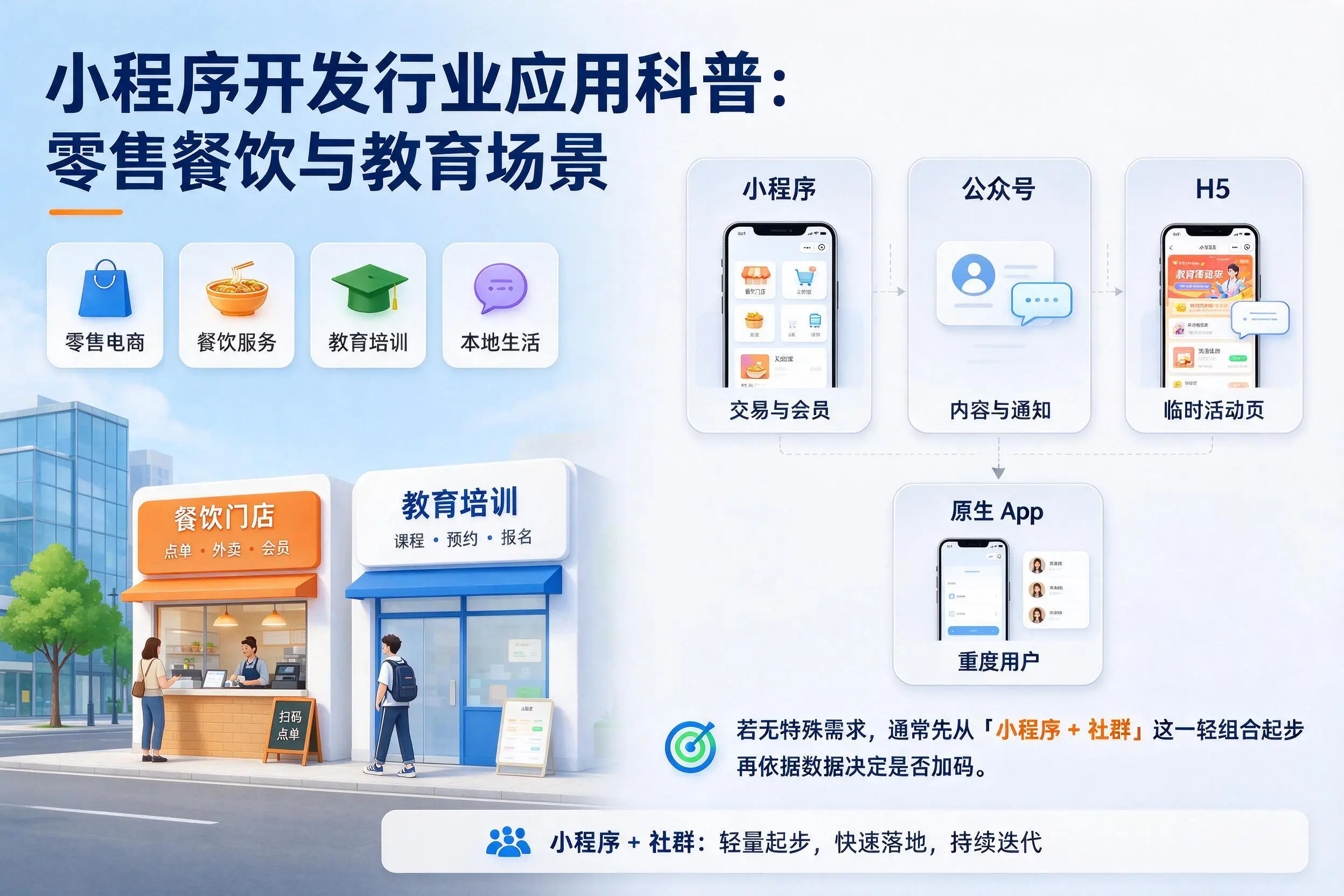 巴音郭楞小程序开发行业应用科普：零售餐饮与教育场景