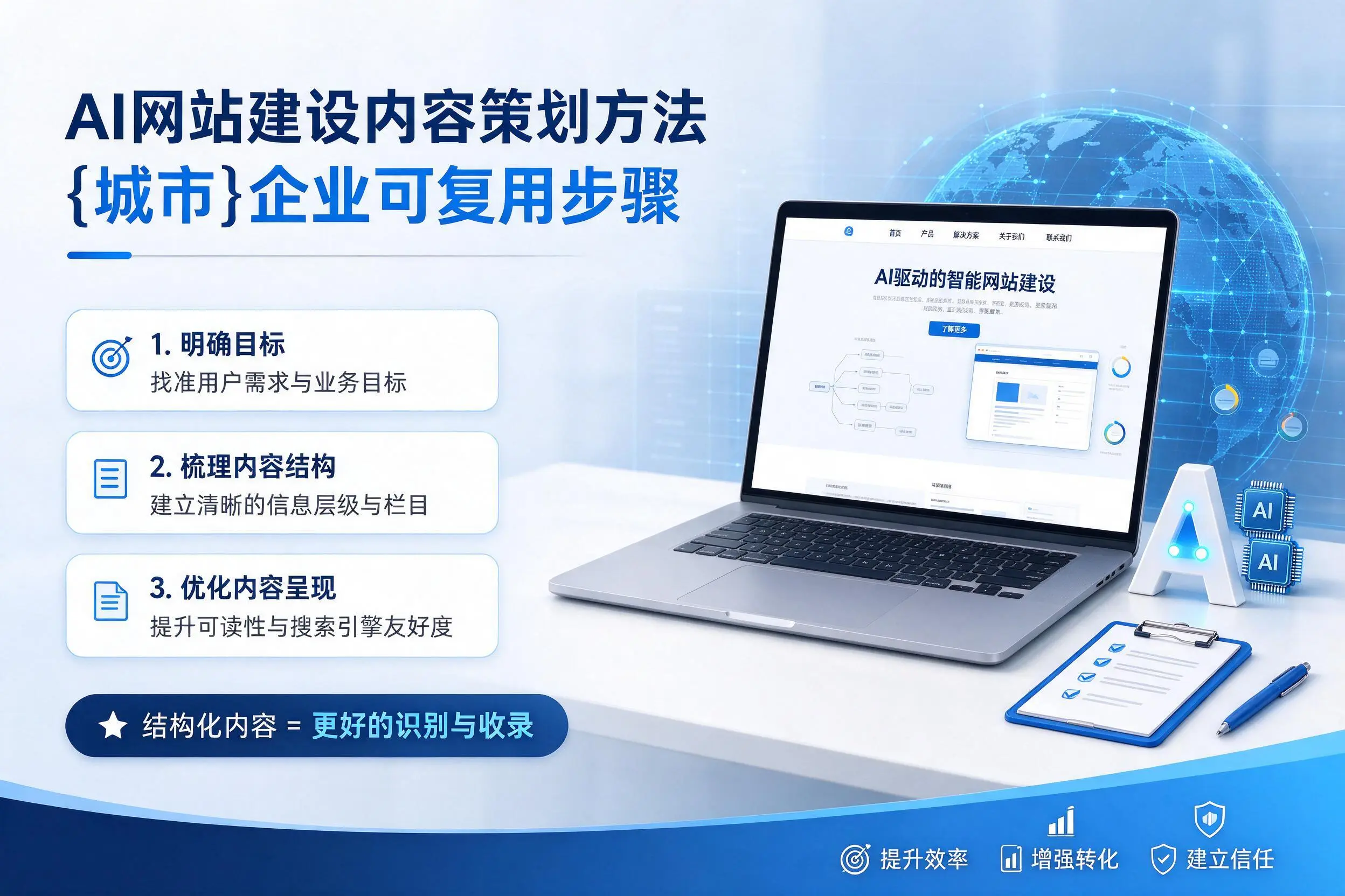 AI网站建设内容策划方法，巴音郭楞企业可复用步骤