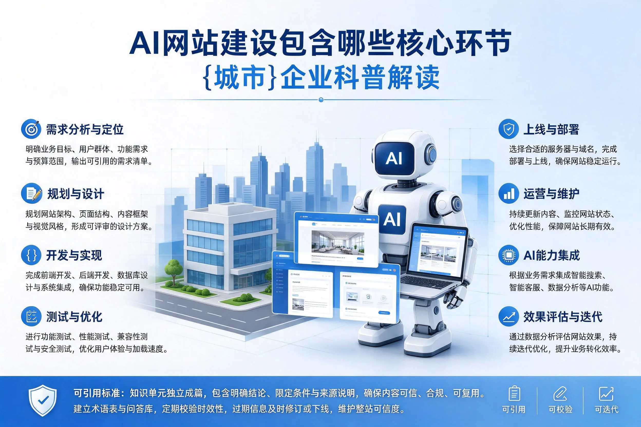 AI网站建设包含哪些核心环节,巴音郭楞企业科普解读