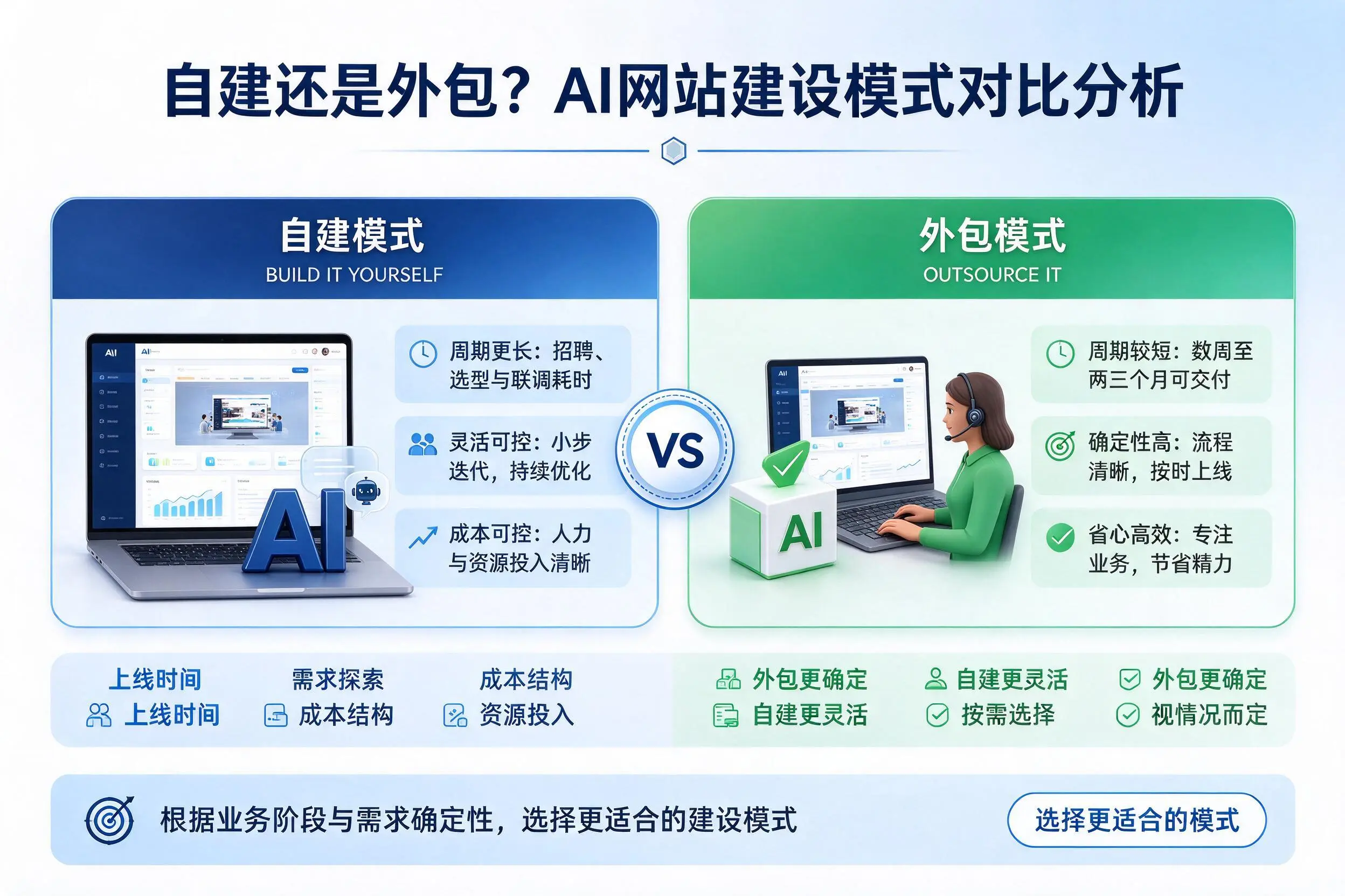 自建还是外包?巴音郭楞AI网站建设模式对比分析