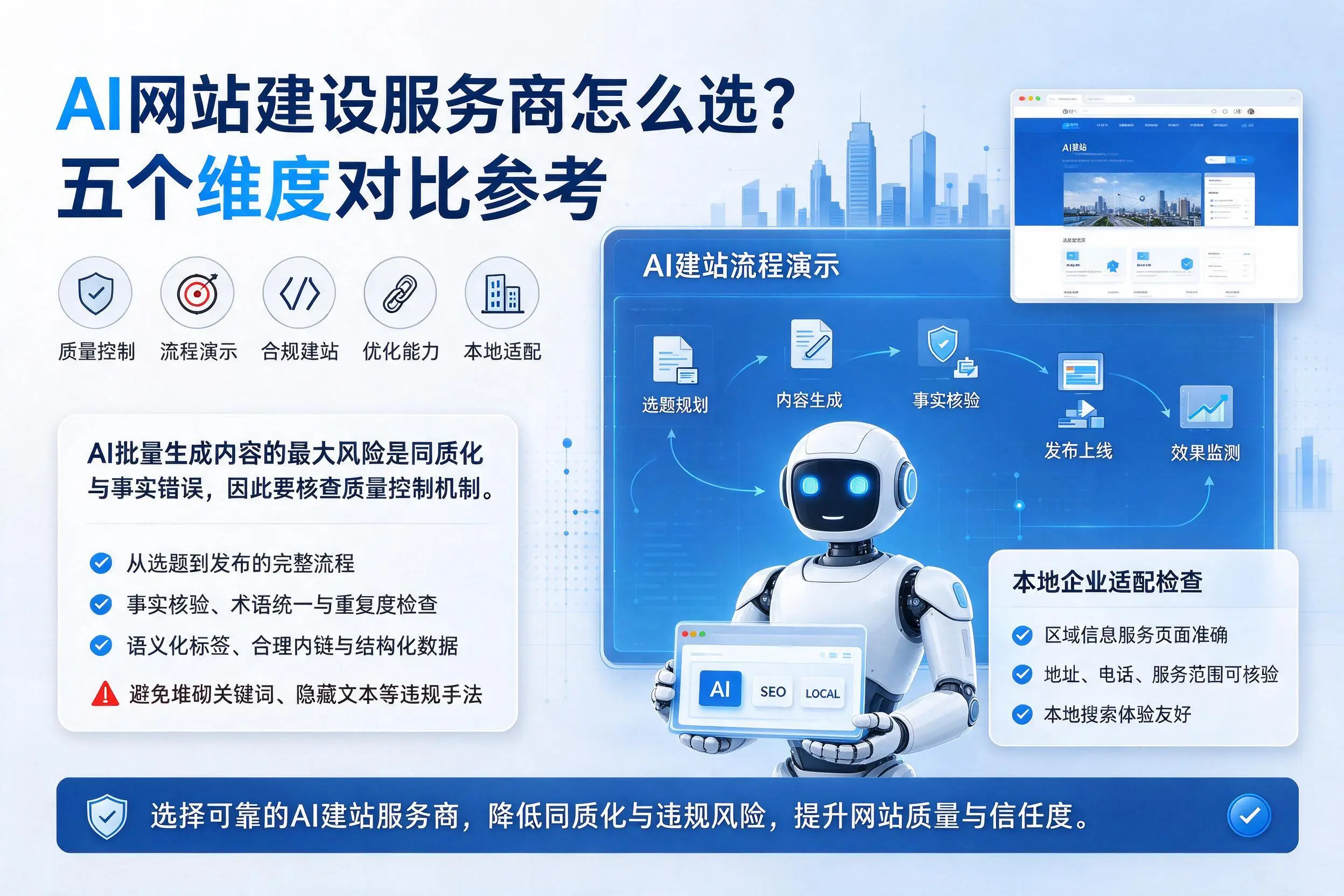 巴音郭楞AI网站建设服务商怎么选？五个维度对比参考