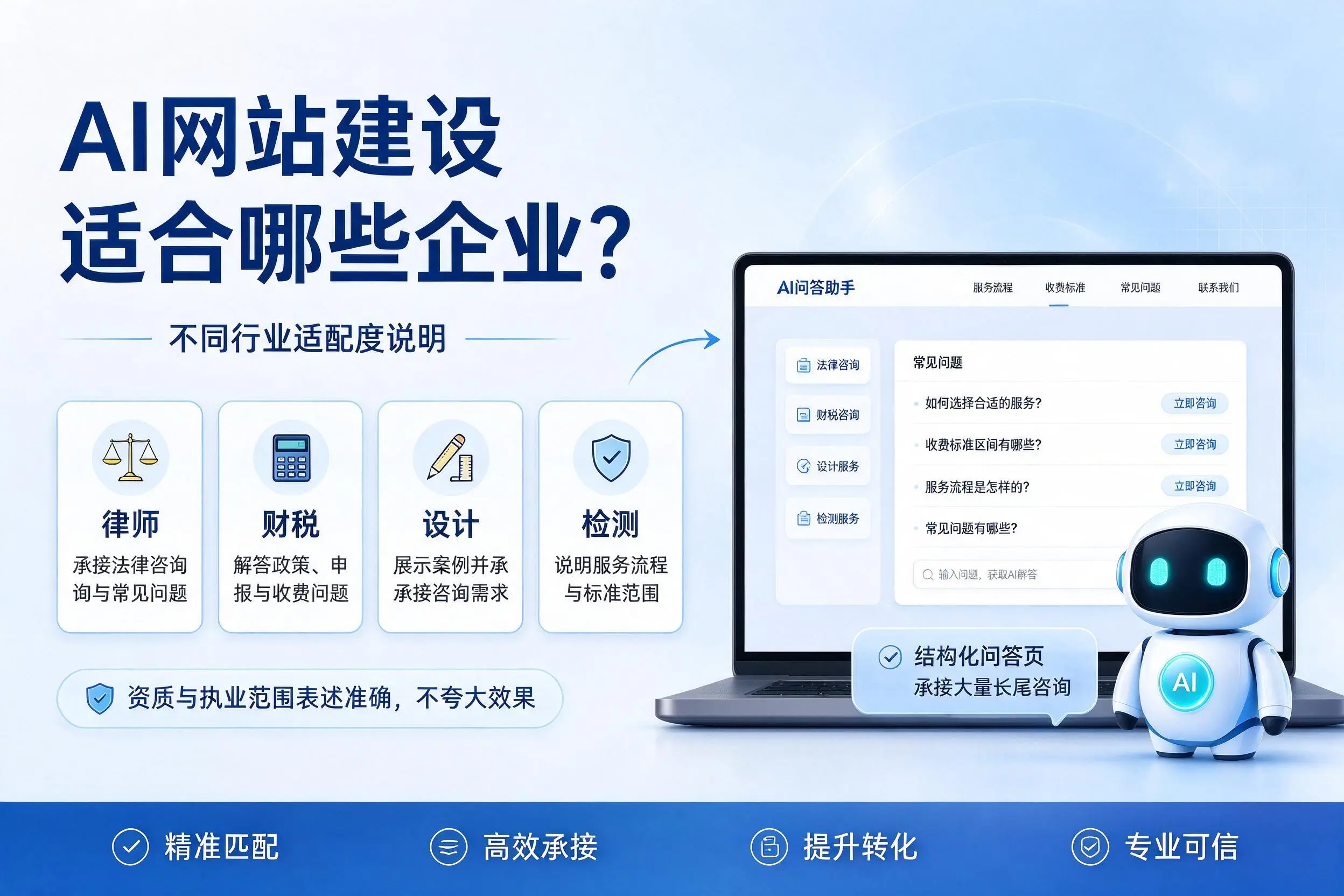 AI网站建设适合哪些企业？巴音郭楞不同行业适配度说明
