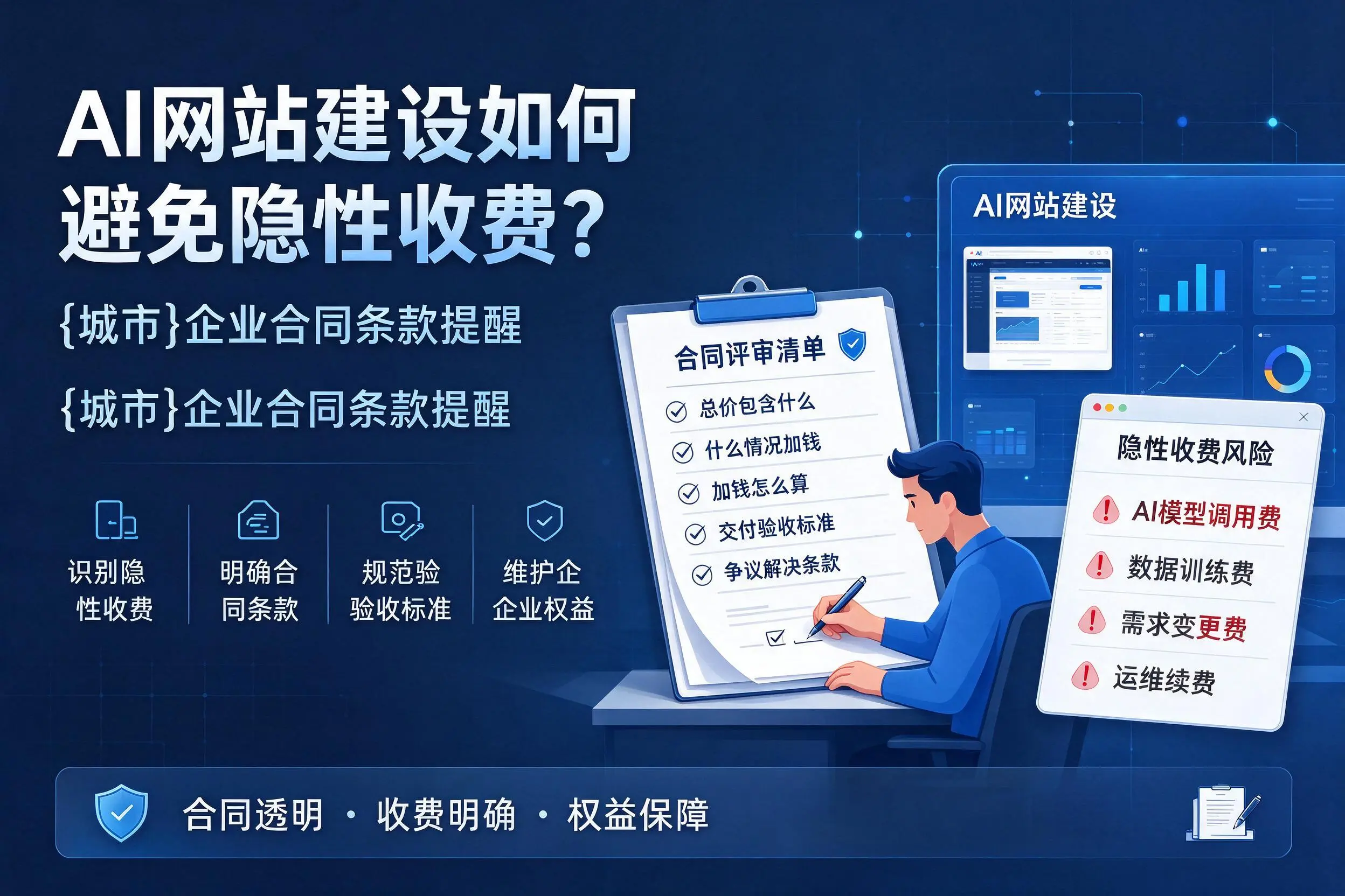 AI网站建设如何避免隐性收费？巴音郭楞企业合同条款提醒